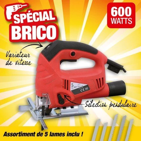 OUTIROR Scie Sauteuse Pendulaire 600w, Livrée Avec 5 Lames 1 OUTIROR Scie Sauteuse Pendulaire 600w, Livrée Avec 5 Lames