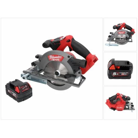 .MILWAUKEE. Milwaukee M18 CCS55 Scie Circulaire à Main Sans Fil + 1x Milwaukee M18 B5 Batterie 18 V 5,0 Ah - Sans Chargeur 1 .MILWAUKEE. Milwaukee M18 CCS55 Scie Circulaire à Main Sans Fil + 1x Milwaukee M18 B5 Batterie 18 V 5,0 Ah - Sans Chargeur