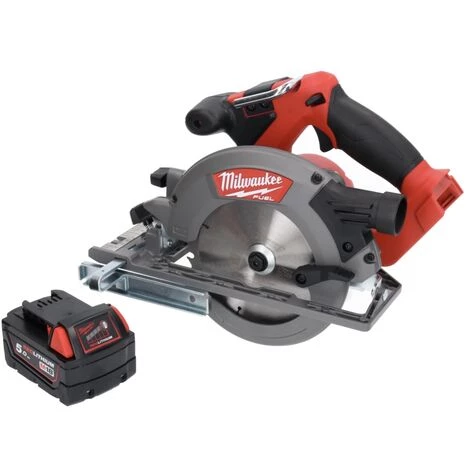 .MILWAUKEE. Milwaukee M18 CCS55 Scie Circulaire à Main Sans Fil + 1x Milwaukee M18 B5 Batterie 18 V 5,0 Ah - Sans Chargeur 2 .MILWAUKEE. Milwaukee M18 CCS55 Scie Circulaire à Main Sans Fil + 1x Milwaukee M18 B5 Batterie 18 V 5,0 Ah - Sans Chargeur – Image 2