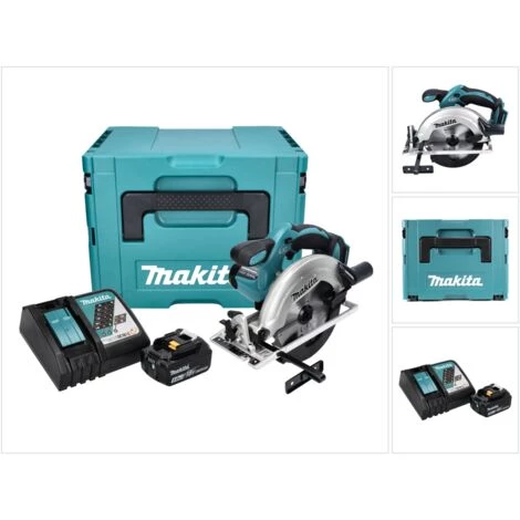 Makita DSS 611 RT1J 18V Li-ion Scie Circulaire Sans Fil 165mm + Coffret Makpac + 1x Batterie BL1805 5,0 Ah + Chargeur DC 18 RC 1 Makita DSS 611 RT1J 18V Li-ion Scie Circulaire Sans Fil 165mm + Coffret Makpac + 1x Batterie BL1805 5,0 Ah + Chargeur DC 18 RC