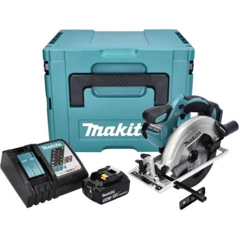 Makita DSS 611 RT1J 18V Li-ion Scie Circulaire Sans Fil 165mm + Coffret Makpac + 1x Batterie BL1805 5,0 Ah + Chargeur DC 18 RC 2 Makita DSS 611 RT1J 18V Li-ion Scie Circulaire Sans Fil 165mm + Coffret Makpac + 1x Batterie BL1805 5,0 Ah + Chargeur DC 18 RC – Image 2