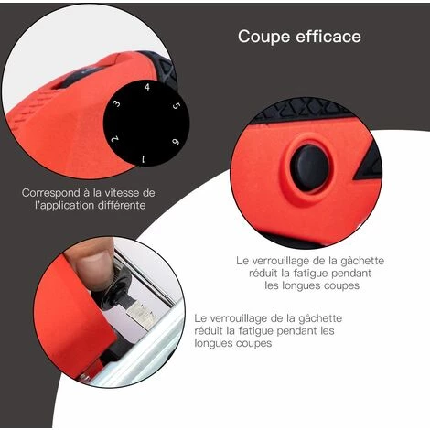 TEENO Scies Sauteuses,Professional 600W Scie Sauteuse électrique, Hauteur De Course 22mm, 3000SPM, Angle Max 45°, 6 Vitesses, Avec 6 Accessoires - Rouge 3 TEENO Scies Sauteuses,Professional 600W Scie Sauteuse électrique, Hauteur De Course 22mm, 3000SPM, Angle Max 45°, 6 Vitesses, Avec 6 Accessoires - Rouge – Image 3