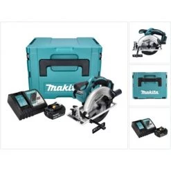 Makita DSS 611 RF1J 18V Li-ion Scie Circulaire Sans Fil 165mm + Coffret Makpac + 1x Batterie BL 1830 3,0 Ah + Chargeur DC 18 RC