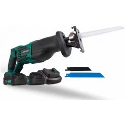 VONROC Scie Sabre Sans Fil VPower 20V. 2 Batteries 2.0Ah, Chargeur Rapide, Lames De Scie Inclus