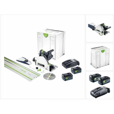 Festool TSC 55 Li 5,2 REBI-Set-SCA-FS Scie Plongeante Sans Fil 18 V / 36 V + Systainer + 2 X Batteries 5,2 Ah + Chargeur ( 575745 ) 1 Festool TSC 55 Li 5,2 REBI-Set-SCA-FS Scie Plongeante Sans Fil 18 V / 36 V + Systainer + 2 X Batteries 5,2 Ah + Chargeur ( 575745 )