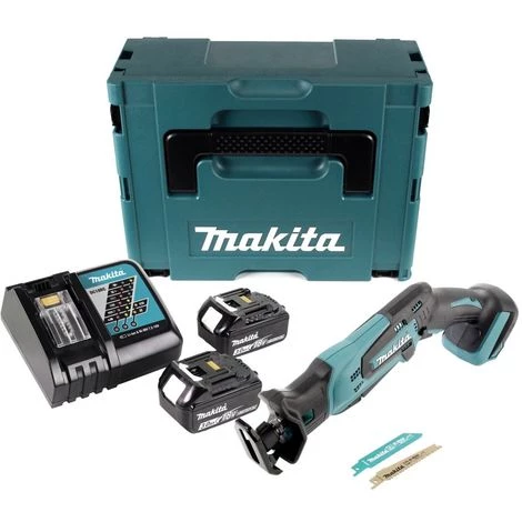 Makita DJR 183 RFJ 18V Li-ion Scie Recipro Sans Fil + Coffret Makpac + 2x Batteries 3,0 Ah + Chargeur 3 Makita DJR 183 RFJ 18V Li-ion Scie Recipro Sans Fil + Coffret Makpac + 2x Batteries 3,0 Ah + Chargeur – Image 3