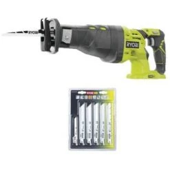 Pack RYOBI Scie Sabre 18V OnePlus R18RS-0 - 6 Lames OnePlus Universelles Bois Et Métal RAK06RB