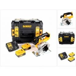 Dewalt DCS 373 P2 Scie Circulaire Sans Fil Métal 18V Li-Ion + Coffret De Transport TSTAK + Lame De Scie 140mm + 2x Batteries DCB 184 5,0 Ah + Chargeur DCB 115