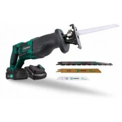 VONROC Scie Sabre Sans Fil VPower 20V. 1 Batterie 2.0Ah, Chargeur Rapide Et 3 Lames De Scie (fabriquée En Allemagne) Pour Bois Et Métal