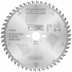 Dewalt DT4345 Extreme Lame De Scie Circulaire - 250 X 30 X 50D - Bois / Stratifié