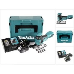 Makita DJV 181 RTJ 18 V Li-ion Scie Sauteuse Sans Fil + 2x Batteries BL 1850 B 5,0 Ah + Chargeur Rapide Makita DC 18 RC -Scie électrique portative Soldes 14672089 5