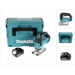 Makita DJV 182 T1J Scie Sauteuse Sans Fil 18V Brushless 26mm + Coffret De Transport Makpac + 1x Batterie BL1850B 5,0 Ah - Sans Chargeur