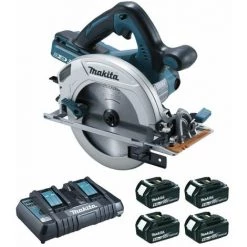 Scie Circulaire 36 V => 2 X 18 V Li-Ion 5 Ah Ø 190 Mm (4 Batteries) MAKITA - 4 Batteries, Chargeur, Coffret - DHS710PT4J