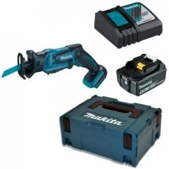 Makita DJR183RTJ1 Scie Récipro à Batterie 18V Li-Ion (1x Batterie 5.0Ah) Dans MAKPAC - Changement Rapide