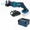 Makita DJR183Y1J Scie Sabre à Batteries 18V Li-Ion (machine Seule) + (1x Batterie 1,5Ah) Dans MAKPAC - Changement Rapide