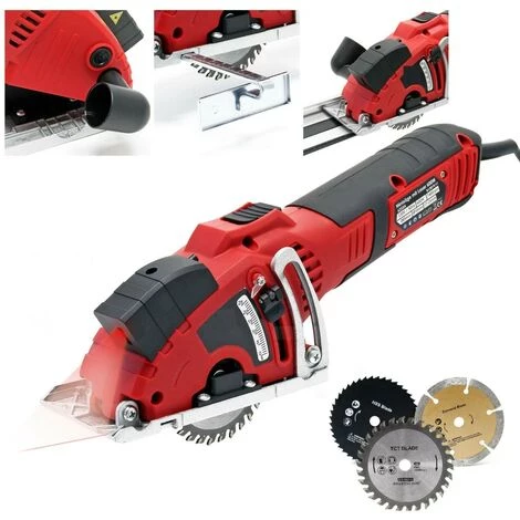 BIGB Mini Scie Circulaire 600w Avec Laser De Coupe + 3 Disques 1 BIGB Mini Scie Circulaire 600w Avec Laser De Coupe + 3 Disques