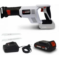 Scie Sabre à Batterie 20V X-Performer XPRS20LI + Batterie 2 Ah + Chargeur + 2 Lames Bois-Métal à Changement Rapide