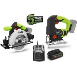 BIGB Scie Sauteuse + Scie Circulaire Sans Fil 20V + 1 Batterie 2ah