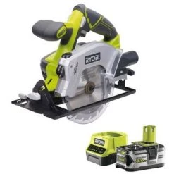 Pack RYOBI Scie Circulaire 18V OnePlus Diamètre 150 Mm RWSL1801M - 1 Batterie 5.0Ah - 1 Chargeur Rapide 2.0Ah RC18120-150