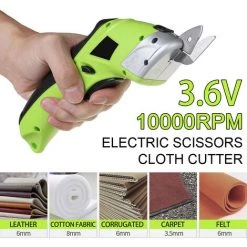 MANTA Ciseaux électrique Couture Rechargeable Sans Fil 3.6V 10000rpm Avec Batterie Intégrée, Cutter électrique Avec Multi-cutter Au Lithium -Scie électrique portative Soldes 23561722 5