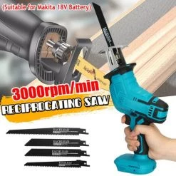 MANTA Scie Sabre Scie Alternative électrique Sans Fil Wolike 3000rpm/min 18V Avec 4 Lames (sans Batterie) -Scie électrique portative Soldes 25266340 5