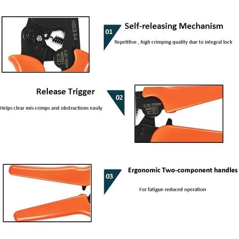 LANGRAY Outil De Sertissage De Virole, Outils De Sertissage Réglables De Pince à Sertir Dechengbao Utilisés Pour 0,25-10mm2 (AWG 23-7) Manchons De Cable, Sertisseuse De Fil 4 LANGRAY Outil De Sertissage De Virole, Outils De Sertissage Réglables De Pince à Sertir Dechengbao Utilisés Pour 0,25-10mm2 (AWG 23-7) Manchons De Cable, Sertisseuse De Fil – Image 4