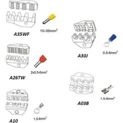 LANGRAY Pince à Sertir Pour Cables - Avec 5 Machoires Interchangeables - Un Tournevis - Pince à Sertir Outil De Sertissage - Un étui De Rangement -Scie électrique portative Soldes 26864205 5
