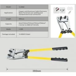 LANGRAY Pince à Sertir Puissant Outil De Sertissage De Borne De Fil 6-50 Mm2 Pince Multifonctionnel Avec Poingnée Antidérapant Pour électricien Bricolage -Scie électrique portative Soldes 26864240 4