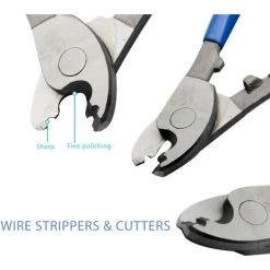 LANGRAY Pince à Dénuder 215 Mm Coupe-cable électrique Réglable Cisaille Cable électrique Outil De Coupe Pour Couper Les Cables Gainés En Aluminium, Cuivre Et Plastique -Scie électrique portative Soldes 27074780 4