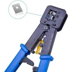 LANGRAY Outil De Sertissage Professionnel EZ Pass Through - Pince à Sertir à Cliquet - Pince à Dénuder Pour Les Connecteurs Internet Anciens -Scie électrique portative Soldes 27074814 3