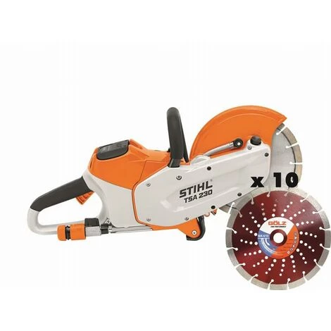 Découpeuse Thermique TSA230 STIHL + 2 AP300 + 1 AL500 + 10 Disque GX-U12 Ø230 1 Découpeuse Thermique TSA230 STIHL + 2 AP300 + 1 AL500 + 10 Disque GX-U12 Ø230