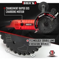 BRICK Scie Circulaire 1200W Double Lame Multimatériaux -Scie électrique portative Soldes 2747022 3