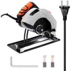 HAPPYSHOPPING 7 Pouces Scie Circulaire Electrique Menage Corps En Aluminium Scie Electrique Portative Abois, Norme Europeenne 220 V Sans Lame De Scie