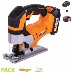 Scie Sauteuse Sans Fil Avec Batterie Et Chargeur 2400 Trs Mn 18V Fuse VLN 1120 Villager - Noir