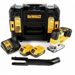 DeWalt DCS 334 P2 Scie Sauteuse Pendulaire Sans Fil 18V Sans Balais + 2x Batteries 5.0Ah + Chargeur + Coffret De Transport TSTAK -Scie électrique portative Soldes 28495315 3