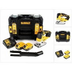 DeWalt DCS 334 P2 Scie Sauteuse Pendulaire Sans Fil 18V Sans Balais + 2x Batteries 5.0Ah + Chargeur + Coffret De Transport TSTAK -Scie électrique portative Soldes 28495315 5