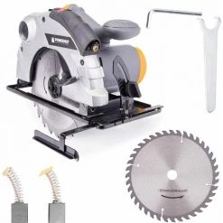 POWERMAT Scie Circulaire à Bois Avec Laser 2250 W 2 Disques 185 Mm 24/40 Dents -Scie électrique portative Soldes 28679566 2