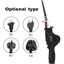 KKMOON Scie Sabre Electrique Portable D'exterieur, Petite Scie Alternative Rechargeable Haute Puissance, Scie Sabre, Une Puissance Et Une Charge, Avec 4 Lames De Scie, 220V EU 9 KKMOON Scie Sabre Electrique Portable D'exterieur, Petite Scie Alternative Rechargeable Haute Puissance, Scie Sabre, Une Puissance Et Une Charge, Avec 4 Lames De Scie, 220V EU -Scie électrique portative Soldes 29684164 5