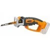 Worx Wg894e.9 20 V Batterie Scie à Main Scie à élaguer 16 cm Longueur De Course, 2200 tours/min, Maximum Profondeur De Coupe 60 mm, Sans Batterie, Chargeur Et Accessoires, La Puissance De Variable, Au Choix, Orange/Noir