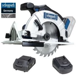 SCIE CIRCULAIRE SANS FIL AVEC BATTERIE 20V 2.0AH SCHEPPACH CCS165-20ProS