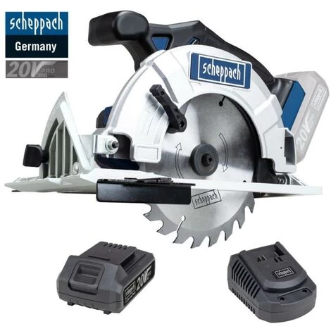SCIE CIRCULAIRE SANS FIL AVEC BATTERIE 20V 2.0AH SCHEPPACH CCS165-20ProS 1 SCIE CIRCULAIRE SANS FIL AVEC BATTERIE 20V 2.0AH SCHEPPACH CCS165-20ProS