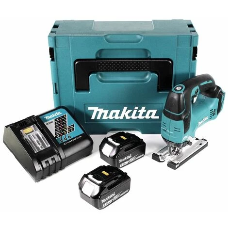 Makita DJV 182 RG1J Scie Sauteuse Sans Fil 18V Brushless + 2x Batteries 5,0Ah + Chargeur + Coffret 2 Makita DJV 182 RG1J Scie Sauteuse Sans Fil 18V Brushless + 2x Batteries 5,0Ah + Chargeur + Coffret – Image 2