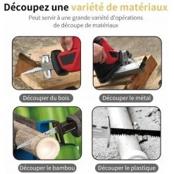 COOFIX 18V Scie Alternative Sans Fil Avec 5 Lame Différente Avec Une Batterie Et Un Chargeur -Scie électrique portative Soldes 31061899 3