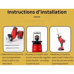 COOFIX 18V Scie Alternative Sans Fil Avec 5 Lame Différente Avec Une Batterie Et Un Chargeur -Scie électrique portative Soldes 31061899 4