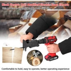 HAPPYSHOPPING Modele Noir Perceuse Electrique Scie Electrique Modifiee, Scie Alternative Electrique, Scie Sabre Domestique, Perceuse Electrique Pour Scie Sauteuse -Scie électrique portative Soldes 32002232 3