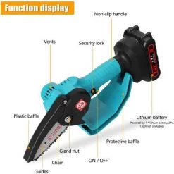 HAPPYSHOPPING Scie Sabre 24V, Scie Electrique Au Lithium, Moteur Brosse, Petite Scie Electrique Rechargeable, Deux Chargeurs Electriques, Norme Europeenne 220V Bleu - Norme Europeenne 220V Bleu -Scie électrique portative Soldes 32994187 4