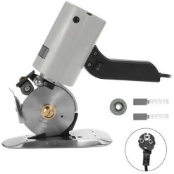 HAPPYSHOPPING Machine De Decoupe De Couteau Rond Ciseaux Electriques Machine De Decoupe De Tissu Electrique Portable Machine De Decoupe De Tissu TY-90B Norme Europeenne Sans Beurre