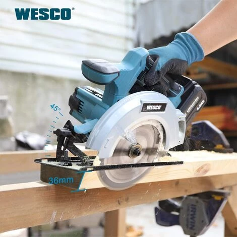 WESCO TOOL Scie Circulaire 18V 4.0Ah Li-ion Batterie Ø 165mm, Batterie Et Chargeur Inclus - WESCO WS2316.1 5 WESCO TOOL Scie Circulaire 18V 4.0Ah Li-ion Batterie Ø 165mm, Batterie Et Chargeur Inclus - WESCO WS2316.1 – Image 5