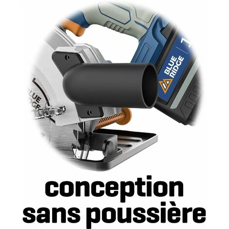 WESCO BlueRidge 18V Scie Circulaire Sans Fil 165mm, Protection & Sabot En Aluminium, 4,0Ah Li-ion Batterie, BR2803 2 WESCO BlueRidge 18V Scie Circulaire Sans Fil 165mm, Protection & Sabot En Aluminium, 4,0Ah Li-ion Batterie, BR2803 – Image 2