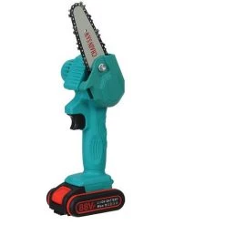 SWAGX 88V 1080W 2 Batterie 100mm Scie à Chaine électrique Sans Fil Outil De Coupe De Bois De Jardin Bleu